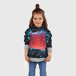 Толстовка-худи детская Неоновая разбитая стена - текстура, цвет: 3D-меланж — фото 2