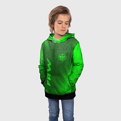 Толстовка-худи детская FAW - green gradient вертикально, цвет: 3D-черный — фото 2