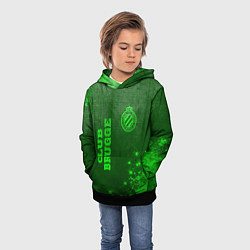 Толстовка-худи детская Club Brugge - green gradient вертикально, цвет: 3D-черный — фото 2
