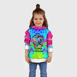 Толстовка-худи детская Дональд Трамп против Венома, цвет: 3D-белый — фото 2