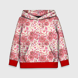 Детская толстовка Букеты роз с сердечками