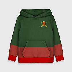 Толстовка-худи детская Мотострелковые войска: герб со щитом, цвет: 3D-красный