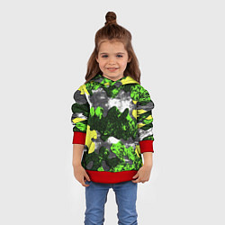 Толстовка-худи детская Камуфляж из брызг краски, цвет: 3D-красный — фото 2