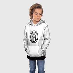 Толстовка-худи детская Inter white poly, цвет: 3D-черный — фото 2