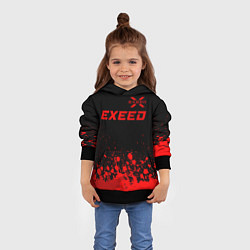 Толстовка-худи детская Exeed - red gradient посередине, цвет: 3D-черный — фото 2