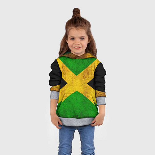 Детская толстовка Jamaica flag / 3D-Меланж – фото 4