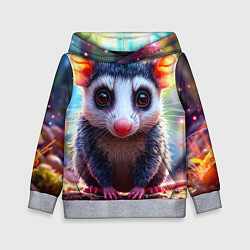 Толстовка-худи детская Опоссум в лесу, цвет: 3D-меланж