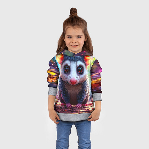 Детская толстовка Опоссум в лесу / 3D-Меланж – фото 4
