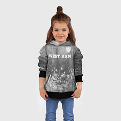 Толстовка-худи детская West Ham - grey gradient посередине, цвет: 3D-черный — фото 2