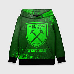 Толстовка-худи детская West Ham - green gradient, цвет: 3D-черный