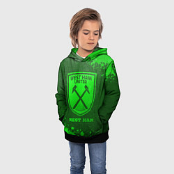 Толстовка-худи детская West Ham - green gradient, цвет: 3D-черный — фото 2