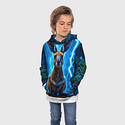 Толстовка-худи детская Кенгуру в разрядах молнии, цвет: 3D-белый — фото 2