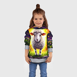 Толстовка-худи детская Овечка в ярких лучах, цвет: 3D-меланж — фото 2