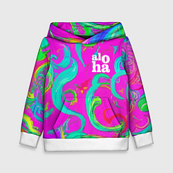 Толстовка-худи детская Abstract floral pattern - aloha, цвет: 3D-белый