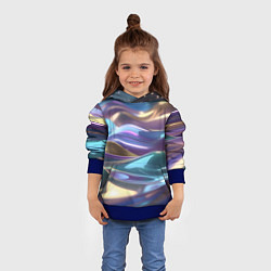 Толстовка-худи детская Космические мягкие волны, цвет: 3D-синий — фото 2