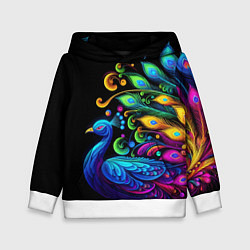 Детская толстовка Neon peacock - art