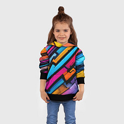 Толстовка-худи детская Абстракция с граффити, цвет: 3D-черный — фото 2