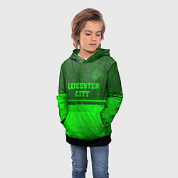 Толстовка-худи детская Leicester City - green gradient посередине, цвет: 3D-черный — фото 2