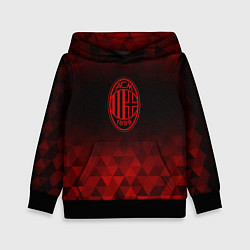 Толстовка-худи детская AC Milan red poly, цвет: 3D-черный