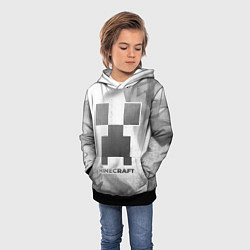 Толстовка-худи детская Minecraft - white gradient, цвет: 3D-черный — фото 2