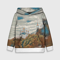 Толстовка-худи детская Храм на горе, цвет: 3D-белый