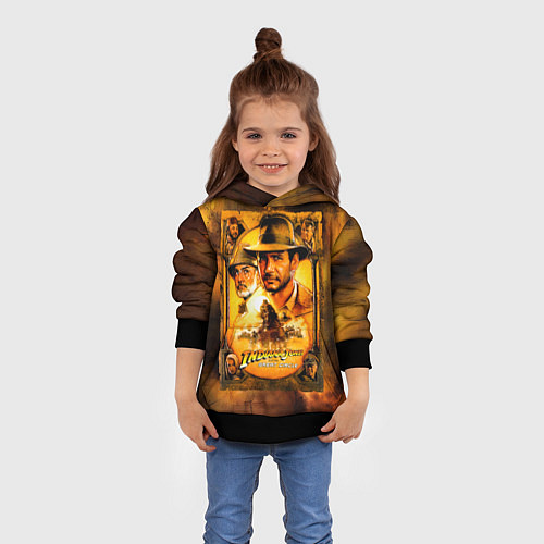Детская толстовка Indiana Jones and raiders of lost ark / 3D-Черный – фото 4