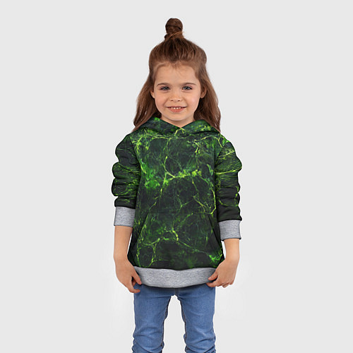 Детская толстовка Зеленая ядовитая текстура / 3D-Меланж – фото 4