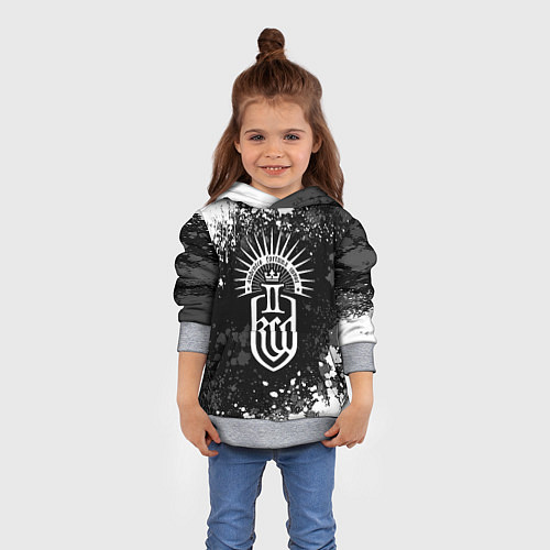 Детская толстовка Kingdom come 2 - белые брызги / 3D-Меланж – фото 4