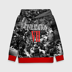Толстовка-худи детская Civilization VII, цвет: 3D-красный