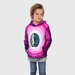 Толстовка-худи детская Даллас Маверикс в розовом водовороте, цвет: 3D-меланж — фото 2