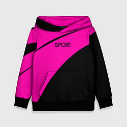 Толстовка-худи детская Sport розово-чёрный, цвет: 3D-черный