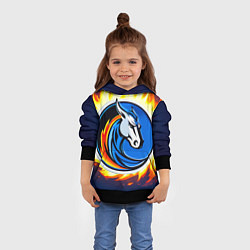 Толстовка-худи детская Даллас Маверикс в огне, цвет: 3D-черный — фото 2
