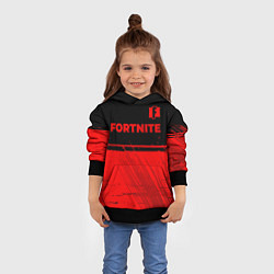 Толстовка-худи детская Fortnite - red gradient посередине, цвет: 3D-черный — фото 2
