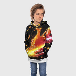 Толстовка-худи детская Динамичная краска текстура, цвет: 3D-белый — фото 2