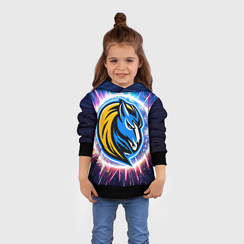Детская толстовка Даллас Маверикс логотип в искрах / 3D-Черный – фото 4