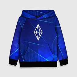 Толстовка-худи детская The Sims blue poly, цвет: 3D-черный