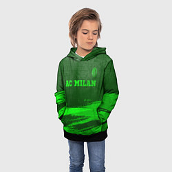 Толстовка-худи детская AC Milan - green gradient посередине, цвет: 3D-черный — фото 2
