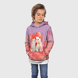 Толстовка-худи детская Мурчащая любовь, цвет: 3D-белый — фото 2