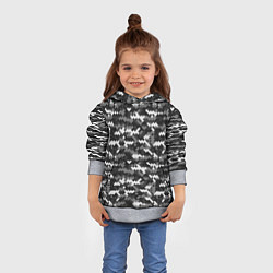 Толстовка-худи детская Серая пиксельная текстура, цвет: 3D-меланж — фото 2