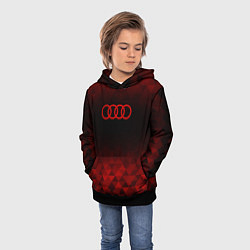 Толстовка-худи детская Audi red poly, цвет: 3D-черный — фото 2