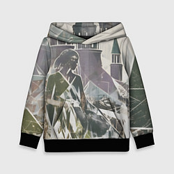 Толстовка-худи детская Отпечаток силуета, цвет: 3D-черный