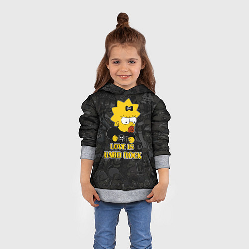 Детская толстовка Мэгги Симпсон love is Hard rock / 3D-Меланж – фото 4