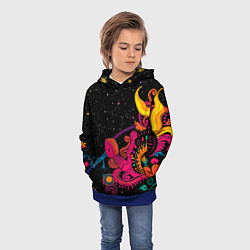 Толстовка-худи детская Psychedelic abstract art, цвет: 3D-синий — фото 2