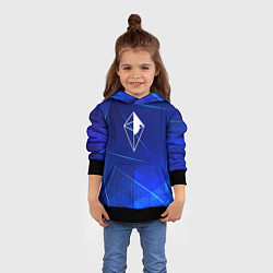 Толстовка-худи детская No Mans Sky blue poly, цвет: 3D-черный — фото 2