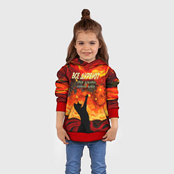 Толстовка-худи детская Все дуреют с этой красоты особенно коты, цвет: 3D-красный — фото 2