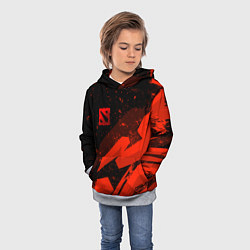 Толстовка-худи детская Dota 2 - красные брызги, цвет: 3D-меланж — фото 2