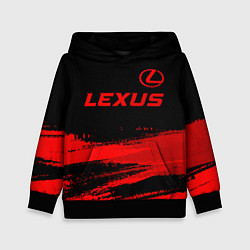 Толстовка-худи детская Lexus - red gradient посередине, цвет: 3D-черный