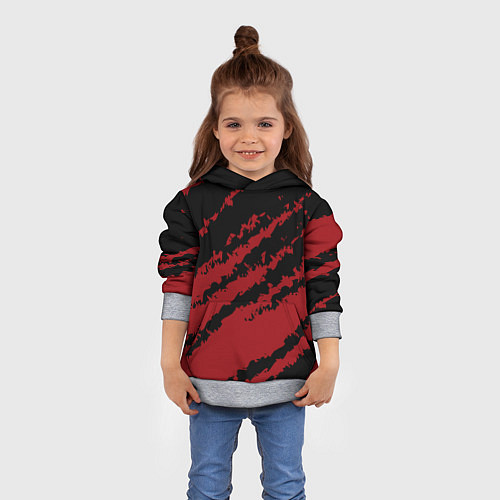 Детская толстовка The color is red and black / 3D-Меланж – фото 4