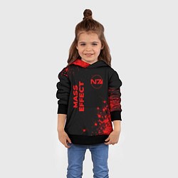 Толстовка-худи детская Mass Effect - red gradient вертикально, цвет: 3D-черный — фото 2