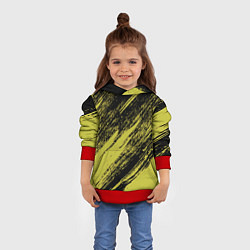 Толстовка-худи детская The color is black and yellow, цвет: 3D-красный — фото 2